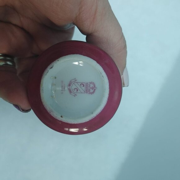 Vintage Limoges Porcelain Vases Burgundy Circa 1970's La Reine Hand Painted gift - Picture 9 of 9